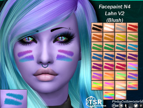 Sims 4 — Facepaint N4 - Lahn V2 (Blush) by PinkyCustomWorld — Facepaint for both genders with cheek decor in several