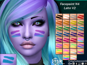 Sims 4 — Facepaint N4 - Lahn V2 by PinkyCustomWorld — Facepaint for both genders with cheek decor in several different