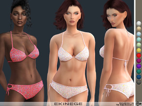 Sims 4 — Sequin Bikini Top - Set29-1 by ekinege — The bikini top features sequin details, self-tie neck and back straps.