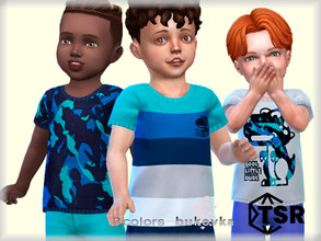 Sims 4 — Shirt Dino by bukovka — Toddler T-shirt, boys only. Installed standalone, suitable for the base game, 3 color