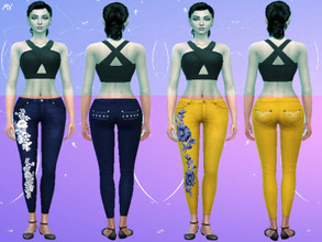 Sims 4 — women's pants with embroidery by MeuryVidal — A beautiful women's pants with embroidery on the pockets and on