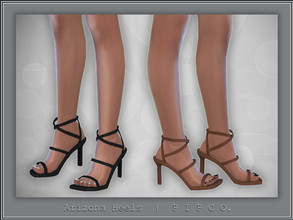 Sims 4 — Arizona Heels. by Pipco — Trendy heeled sandals in 10 swatches. Base Game Compatible New Mesh All Lods HQ