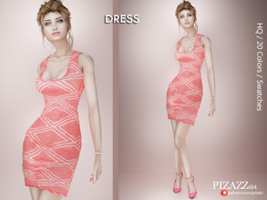 Sims 4 — Crossover Pattern Dress by pizazz — www.patreon.com/pizazz A beautiful stylish mid-lengthed dress, that is both