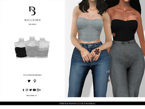 Sims 3 — Stretch Woven Cut Out Bandeau by Bill_Sims — This top features a stretch woven material with a bandeau neckline