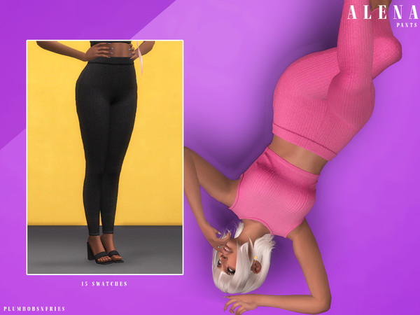 Sims 4 — ALENA | pants by ali1 — Ribbed Pants New Mesh HQ Texture Female | Teen - Elders Hot Weather Enabled 15 Swatches