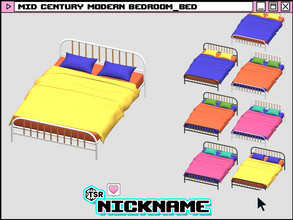 Sims 4 — MID CENTURY MODERN bedroom_bed by NICKNAME_sims4 — MID CENTURY MODERN bedroom set 9 package files. -MID CENTURY