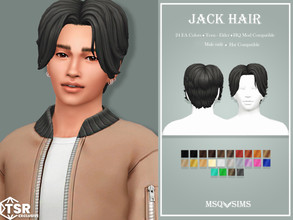 Sims 4 — Jack Hair by MSQSIMS — This short Maxis Match hair is suitable for male sims only. - Base Game Compatible - Hat