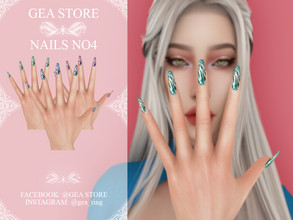 Sims 4 — Nails No4 by Gea_Store — 8 Colors Swatch BGC HQ New Mesh Gloves Category Dont reclaim this as yours and dont