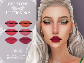 Sims 4 — Lipstick No8 by Gea_Store — 6 Color Swatch BGC HQ Dont reclaim this as yours and dont re-update