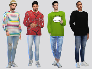 Sims 4 — Bass Sweater by McLayneSims — TSR EXCLUSIVE Standalone item 9 Swatches MESH by Me NO RECOLORING Please don't