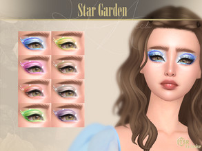 Sims 4 — Star Garden Eyeshadow by Kikuruacchi — - It is suitable for Female. ( Teen to Elder ) - 8 swatches - HQ