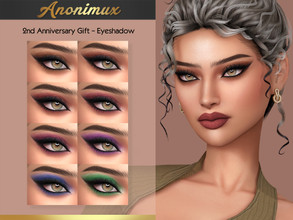 Sims 4 — Anonimux's 2nd Anniversary Gift - Eyeshadow  by Anonimux_Simmer — - 8 Shades - Compatible with the color slider