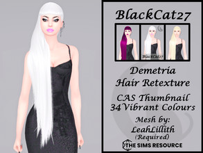 Sims 4 — LeahLillith Demetria Hair Retexture (MESH NEEDED) by BlackCat27 — A very long straight hairstyle, draped