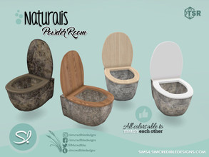 Sims 4 — Naturalis Powder room Toilet by SIMcredible! — by SIMcredibledesigns.com available exclusively at TSR 5 colors +