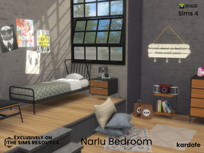 Sims 4 — Narlu Bedroom by kardofe — Industrial style youth bedroom, with wooden and metal furniture in different colour