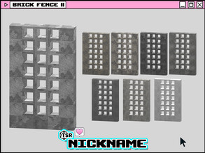 Sims 4 — brick fence ll by NICKNAME_sims4 — brick fence and gate 7 package files. brick fence l brick fence ll brick