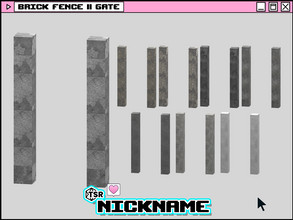 Sims 4 — brick fence ll gate by NICKNAME_sims4 — brick fence and gate 7 package files. brick fence l brick fence ll brick