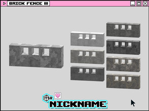 Sims 4 — brick fence lll by NICKNAME_sims4 — brick fence and gate 7 package files. brick fence l brick fence ll brick