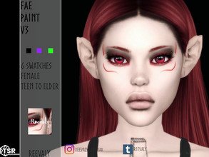 Sims 4 — Fae Paint V3 by Reevaly — 6 Swatches. Teen to Elder. Male and Female. Base Game compatible. Please do not