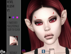 Sims 4 — Devil Blush V1 by Reevaly — 5 Swatches. Teen to Elder. Male and Female. Base Game compatible. Please do not