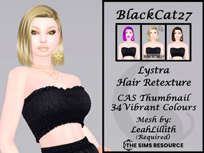 Sims 4 — LeahLillith Lystra Hair Retexture (MESH NEEDED) by BlackCat27 — A simple classic short stright bob for your lady
