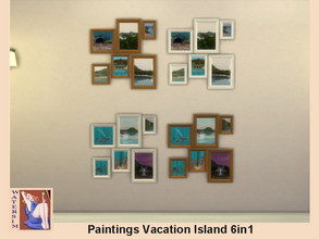 Sims 4 — Paintings Vacation Island 6in1 - RC by watersim44 — ws Paintings Vacation Island 6in1 - recolor Impression