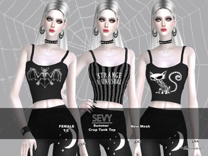 Sims 4 — SEVY - Crop Tank Top by Helsoseira — Style : Goth Summer crop tank top Name : SEVY Sub part Type : Tank Top
