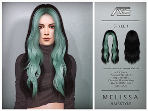 Sims 4 — Melissa Style 1 (Hairstyle) by Ade_Darma — Melissa Hairstyle - Style 1 Dual tone strands can be downloaded