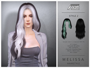 Sims 4 — Melissa Style 2 (Hairstyle) by Ade_Darma — Melissa Hairstyle - Style 2 Dual tone strands can be downloaded