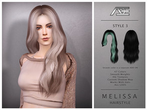 Sims 4 — Melissa Style 3 (Hairstyle) by Ade_Darma — Melissa Hairstyle - Style 3 Dual tone strands can be downloaded