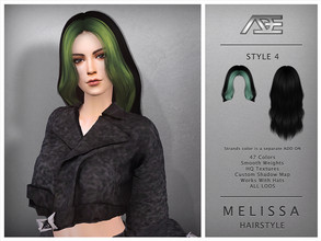Sims 4 — Melissa Style 4 (Hairstyle) by Ade_Darma — Melissa Hairstyle - Style 4 Dual tone strands can be downloaded