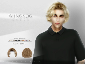 Sims 4 — Fluffy male hair - ER0815 by wingssims — Colors:15 All lods Compatible hats Make sure the game is updated to the