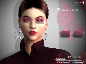 Sims 4 — Rimless Glasses by Mazero5 — Frameless or Rimless glasses with slightly gradient color 12 Swatches to choose