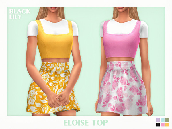 Sims 4 — Eloise Top by Black_Lily — YA/A/Teen 6 Swatches New item