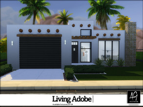 Sims 4 — Living Adobe by ALGbuilds — Living Adobe is a 2 bedroom, 2.5 bath adobe style home with garage. This home
