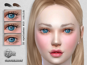 Sims 4 — 3D eyelashes #10 (child) by coffeemoon — 3D lashes glasses category 2 colors, 3 styles for female only: child HQ