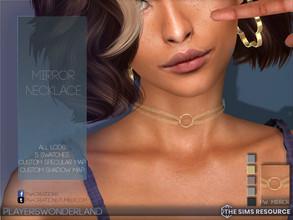 Sims 4 — Mirror Necklace by PlayersWonderland — A cute looking necklace with a small hoop and little 3d stars on it.