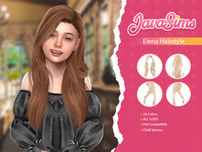 Sims 4 — Elena (Child Hairstyle) by JavaSims — -Female -Child Only -20+ Colors -New Mesh! -Hat Compatible! -Custom