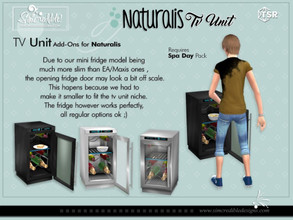 Sims 4 — Naturalis TV Unit Mini Fridge [Requires Spa day] by SIMcredible! — by SIMcredibledesigns.com available
