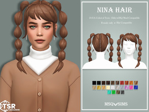 Sims 4 — Nina Hair by MSQSIMS — This maxis match bubble braid hair is suitable for female sims only. - Base Game