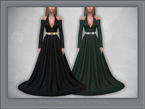 Sims 4 — Beth Gown. by Pipco — An elegant gown in 30 swatches. Base Game Compatible New Mesh All Lods HQ Compatible