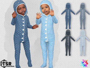 Sims 4 — Denim Flakes Pajamas by Pelineldis — Six cute denim pajamas with flakes print.