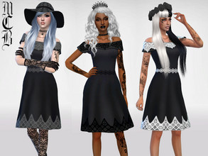 Sims 4 — Mirella Dress by MaruChanBe2 — Cute dress with lace for your beautiful sims <3 Three variations.