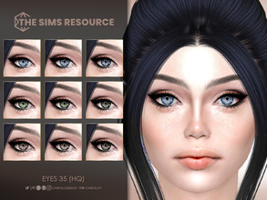 Sims 4 — Eyes 35 (HQ) by Caroll912 — A 9-swatch realistic set of eyes in different shades of blue, green and brown.