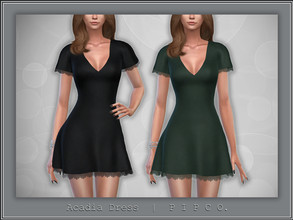 Sims 4 — Acadia Dress. by Pipco — A dress with lace accents in 18 colors. Base Game Compatible New Mesh All Lods HQ
