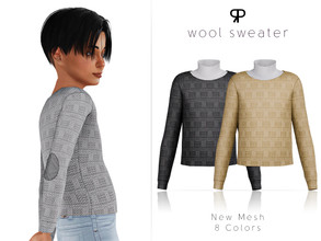 Sims 4 — Wool Sweater by Praft — Praft Wool Sweater - 8 Colors - New Mesh (All LODs) - All Texture Maps - HQ Compatible -