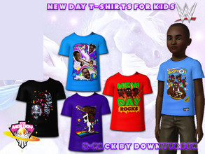 Sims 3 — WWE New Day T-Shirt 5 pack for Kids by Downy Fresh — The New Day! High Quality, officially sold WWE merchandise