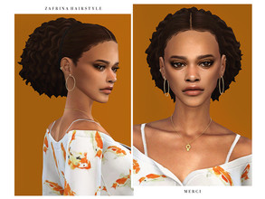 Sims 4 — Zafrina Hairstyle by -Merci- — New Maxis Match Hairstyle for Sims4. -24 EA Colours. -For female, teen-elder.