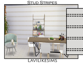 Sims 4 — Stud Stripes by lavilikesims — A cool paper with a double line of studs horizontal up the wall base game