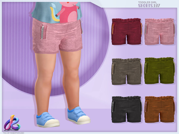 Sims 4 — Toddler Girl Shorts 187 by RobertaPLobo — :: Toddler Shorts 187 - TS4 :: Only for Girls :: 6 swatches :: Custom